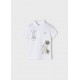 MAYORAL POLO MANGA CORTA GRAFICA NIÑO REF 3109 BLANCO