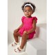 CONJUNTO BERMUDA PERFORADO BEBÉ NIÑA REF 1246 FUCSIA