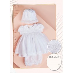 VESTIDO BORDINO NIÑA REF 5842 BLANCO