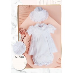 VESTIDO BORDINO NIÑA REF 5847 BLANCO