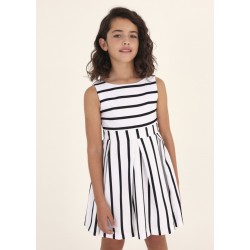 VESTIDO JUNIOR NIÑA REF 6910 BLANCO-NEGRO