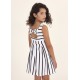 VESTIDO JUNIOR NIÑA REF 6910 BLANCO-NEGRO