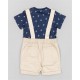 BRAGA + CAMISETA ZIPPY REF 23009 AZUL-BEIGE