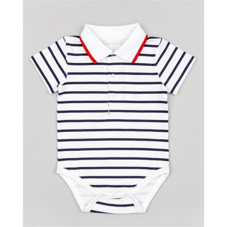 BODY BABY NIÑO REF 23004 BLANCO RAYAS
