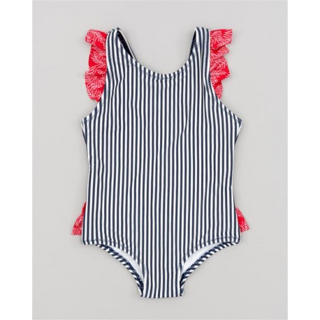 VESTIDO DE BAÑO REF 23008 AZUL-ROJO