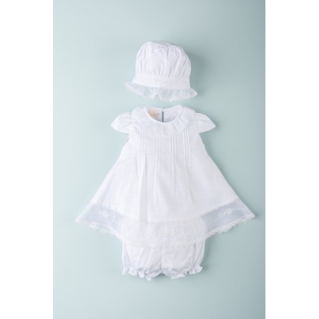VESTIDO BORDINO NIÑA REF 5914 BLANCO